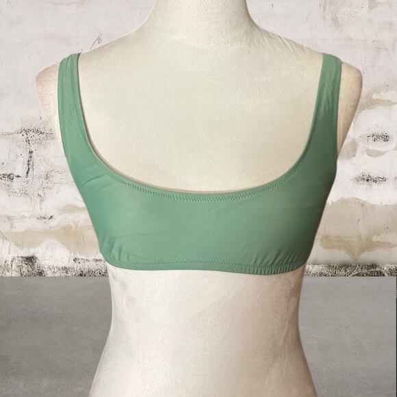 J. Crew NWT Heritage Scoop Neck Bikini Top Womens Green - Size Small - Picture 1 of 6